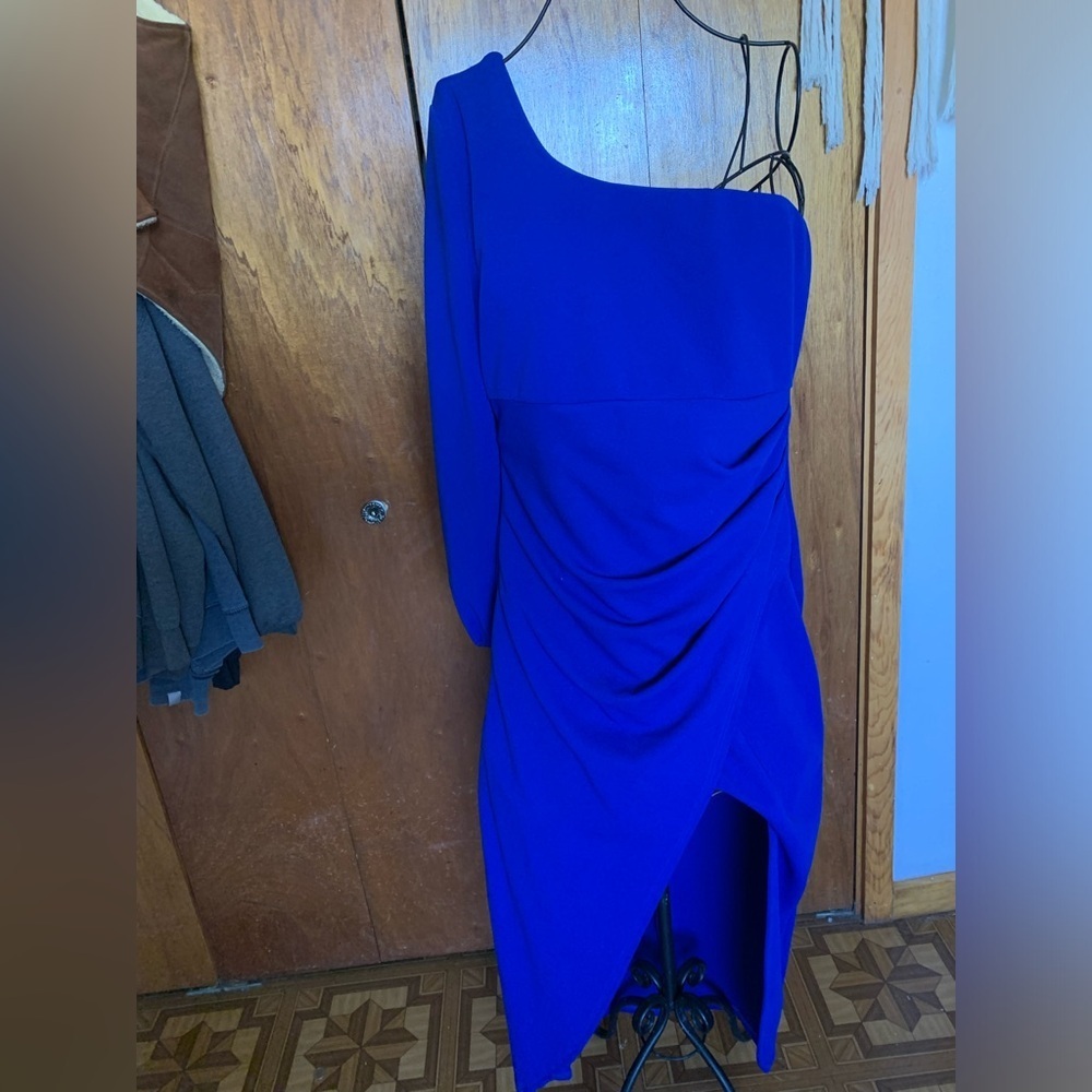 Zesica size large one sleeve long rushed dress anti slip silicone